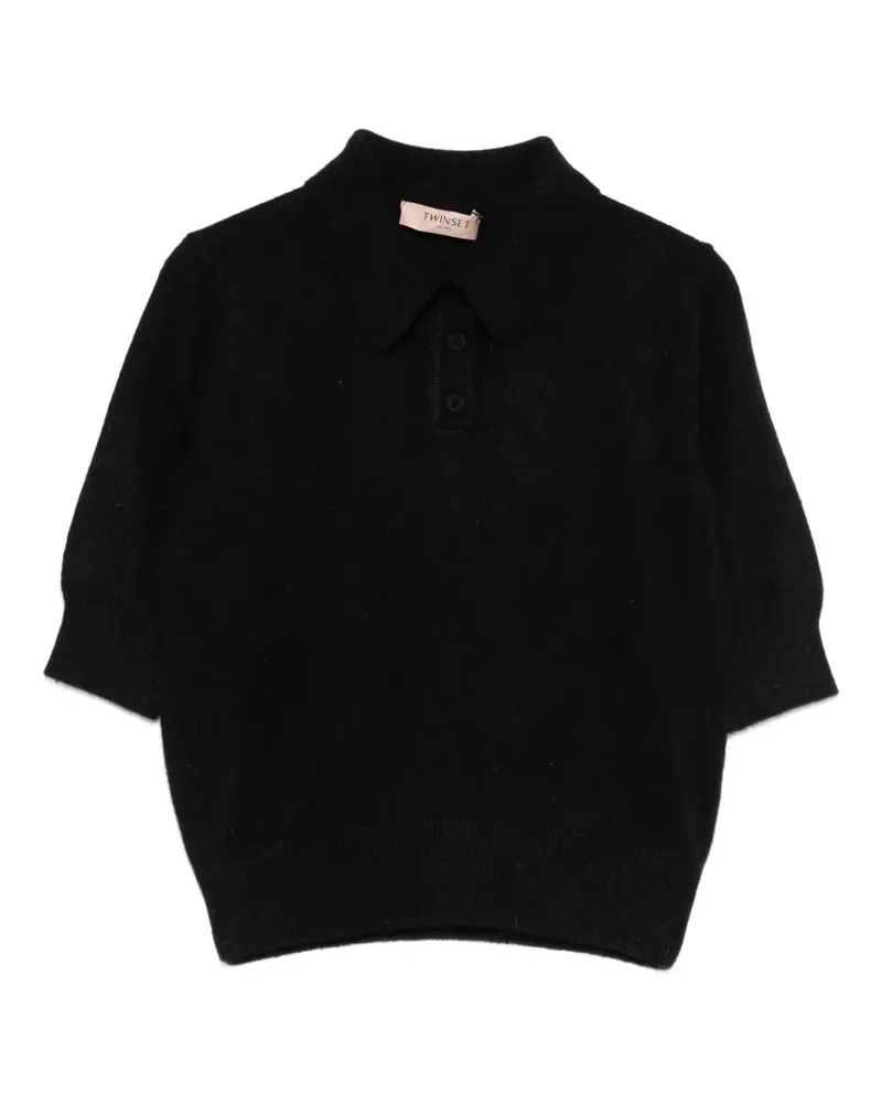 Twin-Set Gestricktes Poloshirt - Schwarz Schwarz