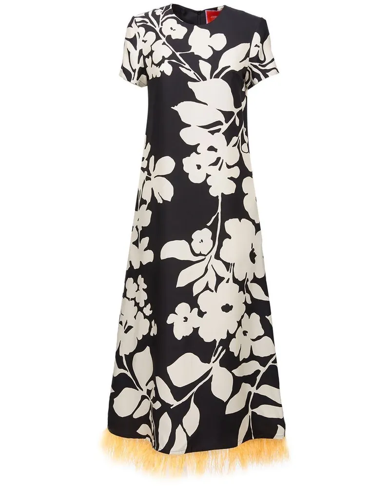 La DoubleJ Swing Maxikleid aus Seide - Schwarz Schwarz