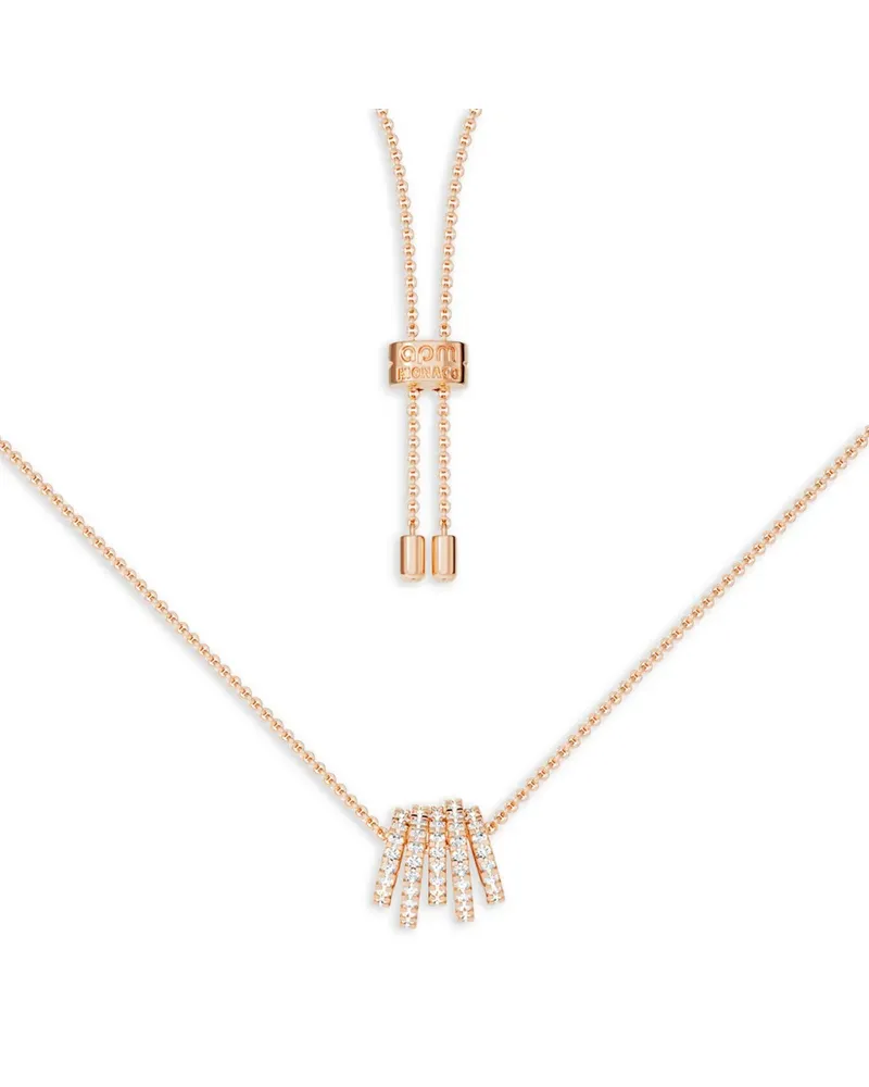 APM Monaco Halskette mit Ringanhängern - Rosa Rosa