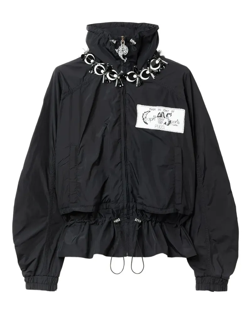 Emilio Pucci Kordelzug-Jacke mit Label-Verzierung - Schwarz Schwarz