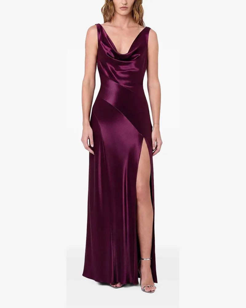 NICHOLAS Abendkleid mit Wasserfallkragen - Violett Violett