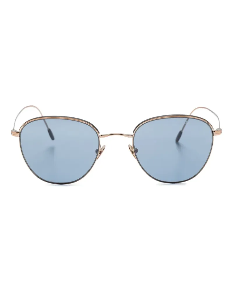 Giorgio Armani Runde Sonnenbrille mit Logo-Gravur - Gold Gold