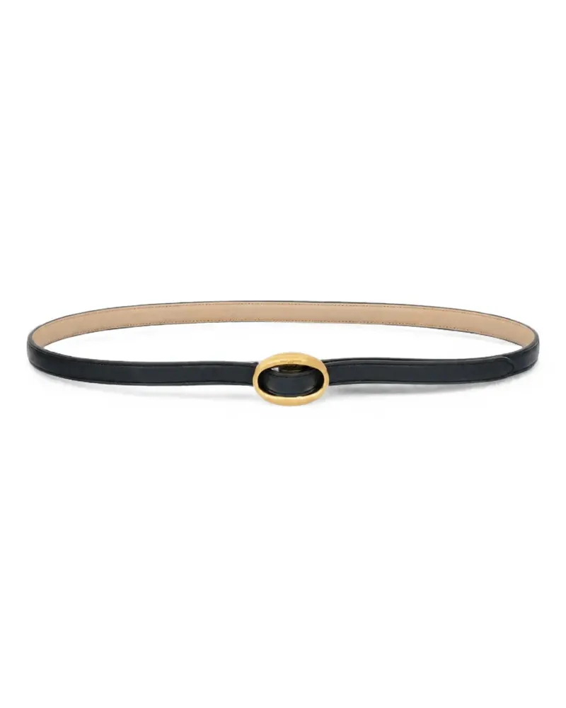 Saint Laurent oval-buckle leather belt - Schwarz Schwarz