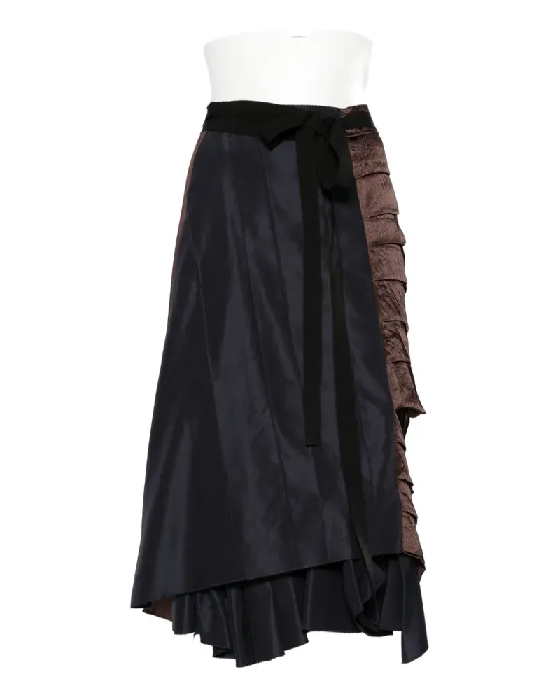 Prada faille patchwork midi skirt - Blau Blau