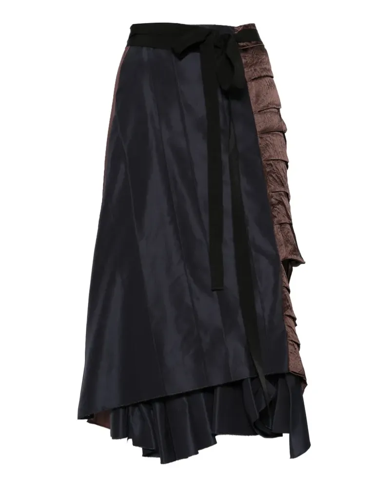 Prada faille patchwork midi skirt - Blau Blau