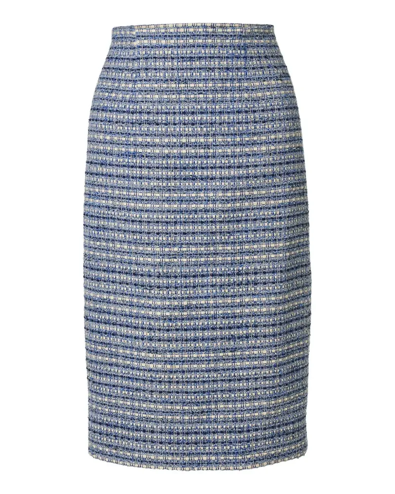 Carolina Herrera New York tweed pencil midi skirt - Blau Blau