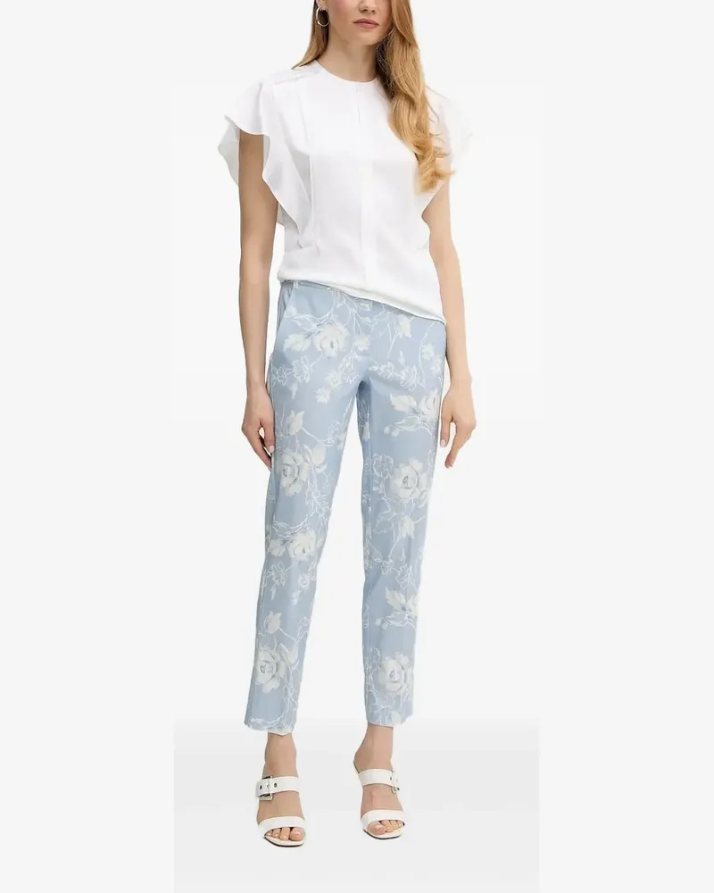 HUGO BOSS Bluse mit gerüschten Ärmeln - Weiß Weiß