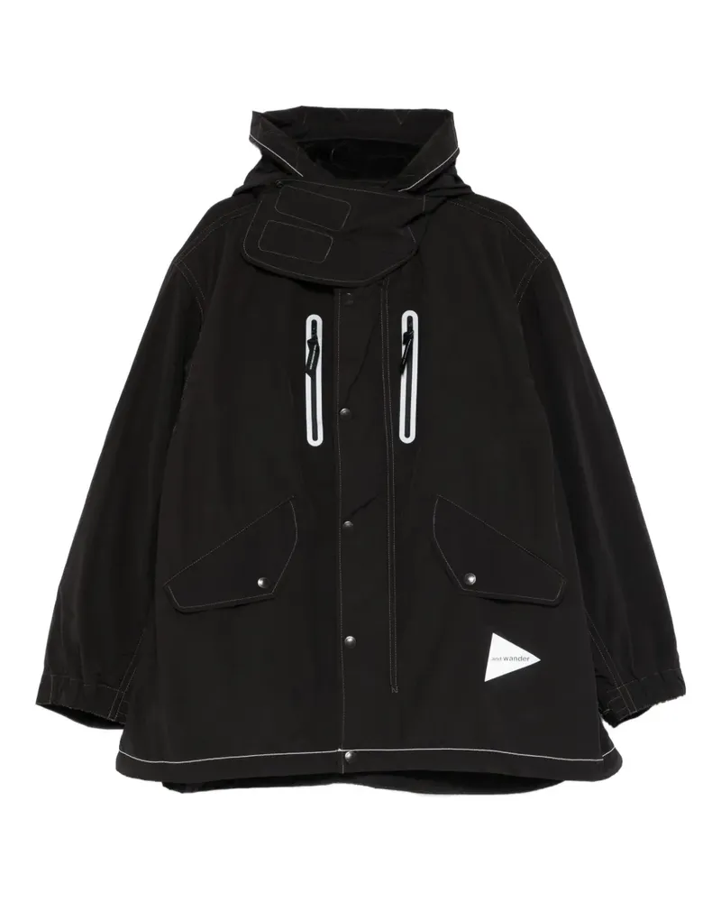 and wander Mantel mit reflektierenden Nähten - Schwarz Schwarz