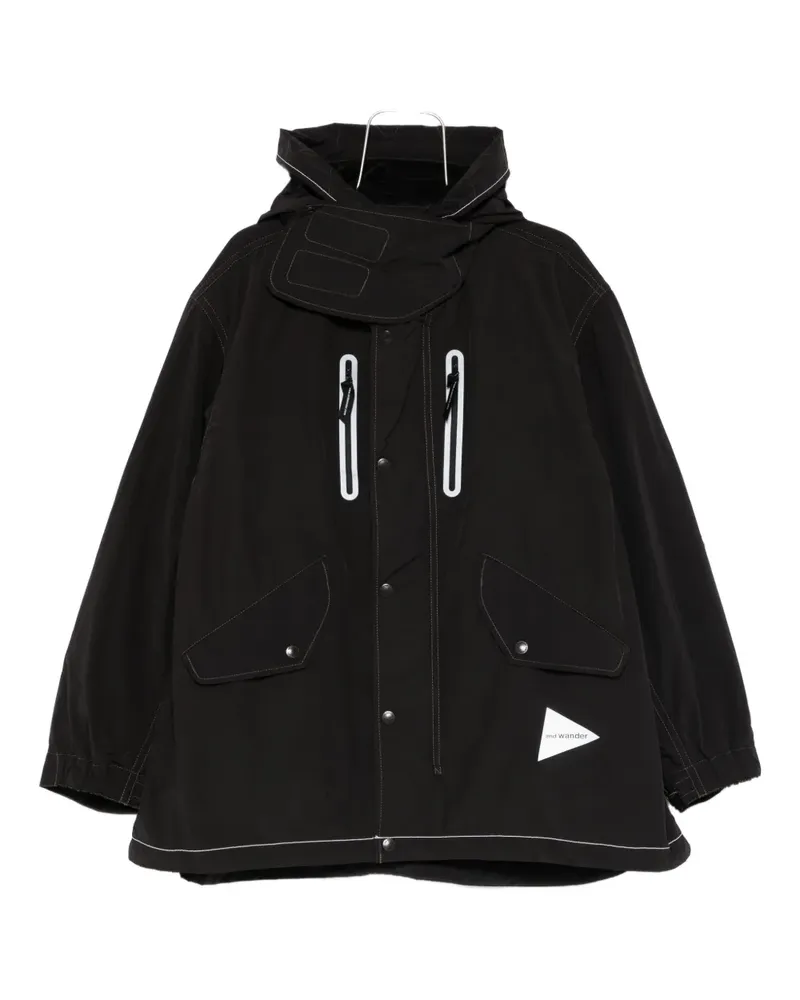 and wander reflective-stitching coat - Schwarz Schwarz