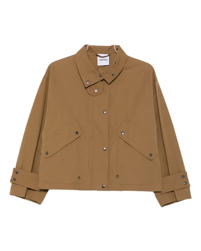 ASPESI high-neck button-up jacket - Braun Braun