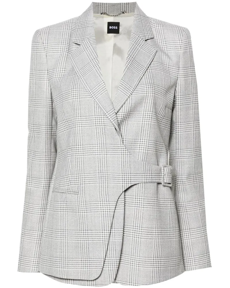 HUGO BOSS Sakko mit Prince of Wales-Karo - Grau Grau