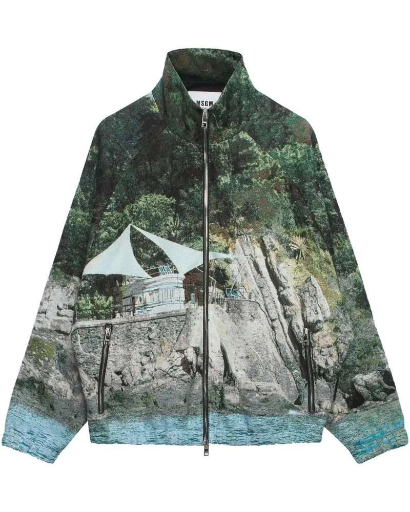 MSGM Jacke mit La Vedetta-Print - Grün Grün