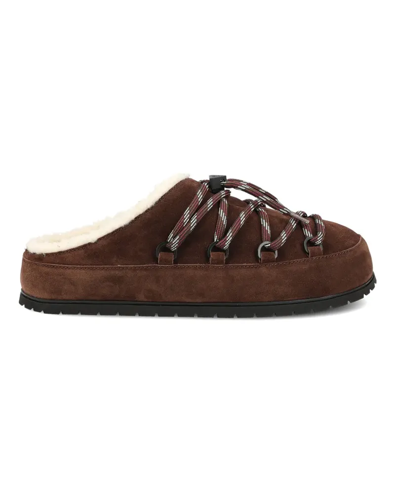 Prada shearling-lined lace-up mules - Braun Braun