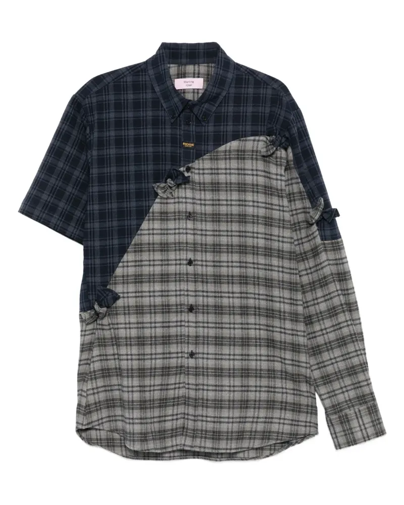 Martine Rose patchwork tie-detail shirt - Grau Grau