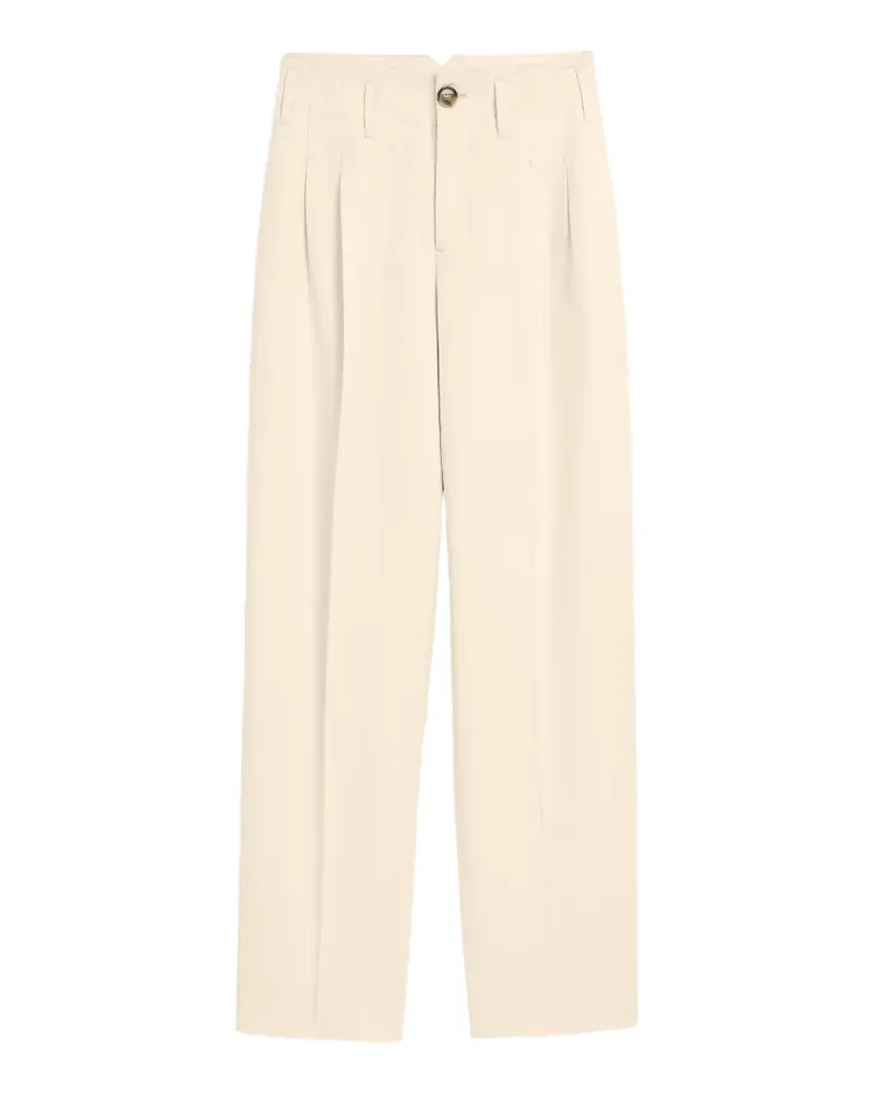 AMI Paris Baumwoll- und Leinenhose mit zwei Falten - Nude Nude