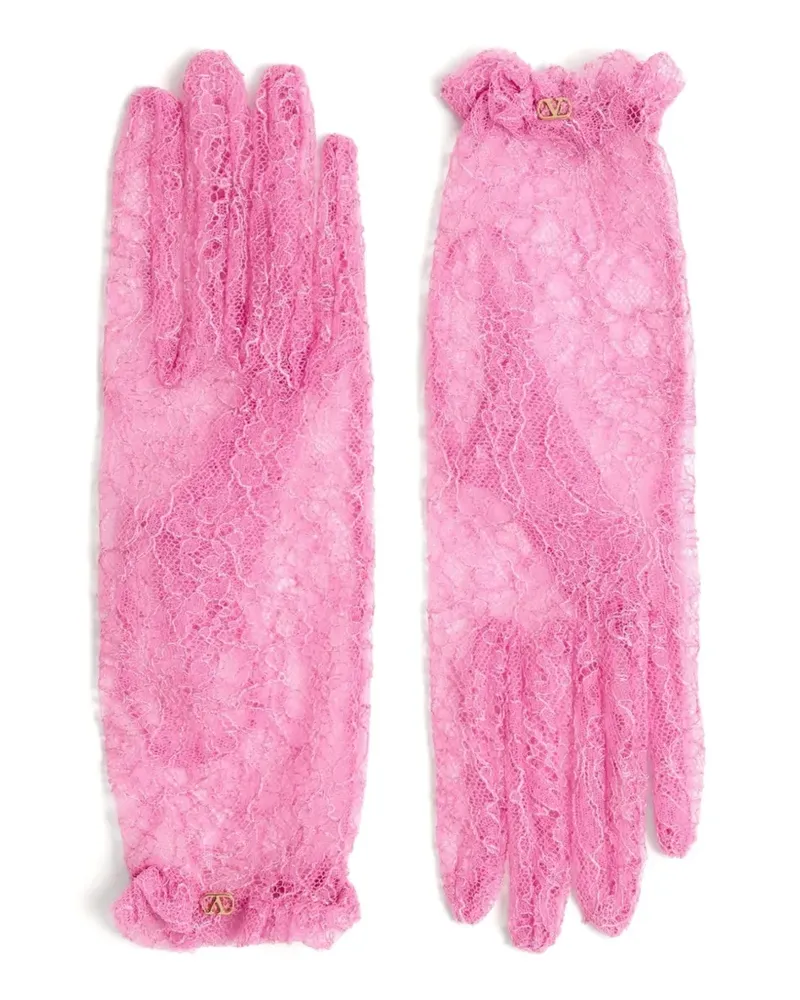 Valentino Garavani VLogo Signature Handschuhe aus Spitze - Rosa Rosa
