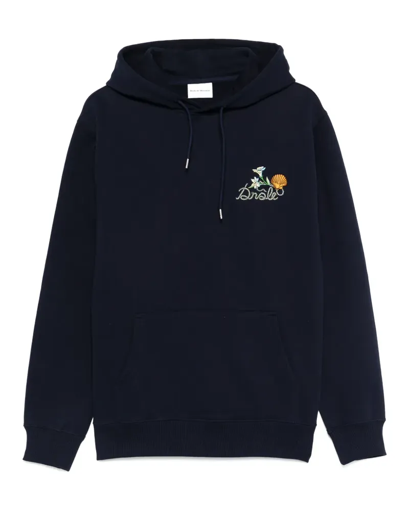 Drôle de Monsieur Shell embroidered hoodie - Blau Blau