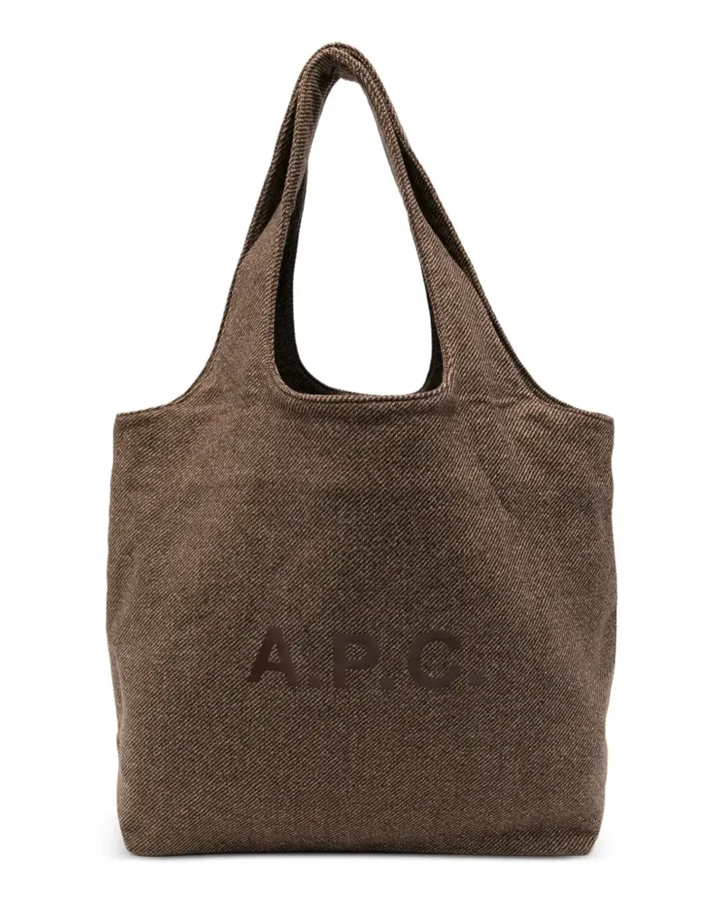 A.P.C. Ninon Shopper mit Logo-Print - Braun Braun