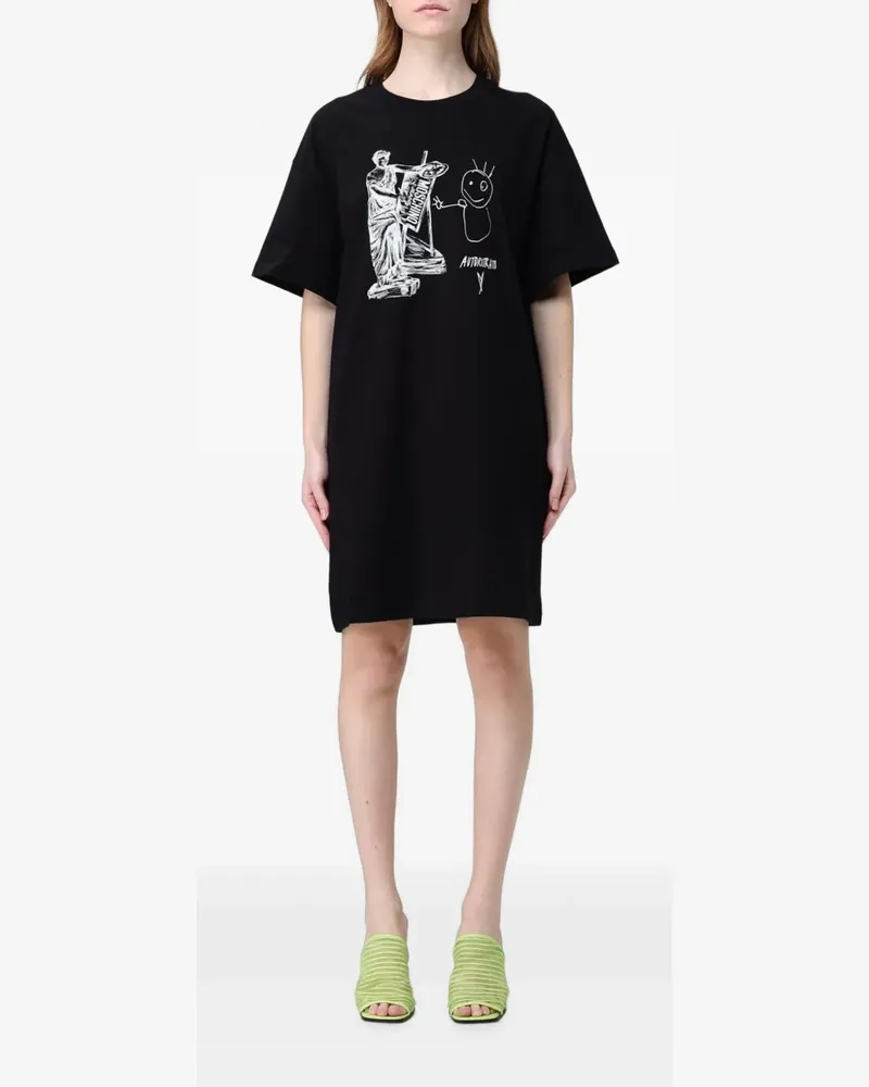 Moschino graphic-print mini T-shirt dress - Schwarz Schwarz