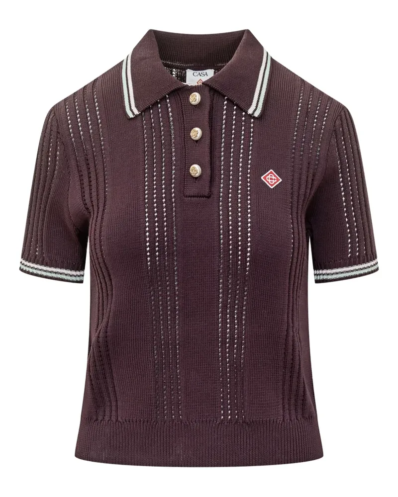 Casablanca Paris striped short-sleeve polo shirt - Rot Rot