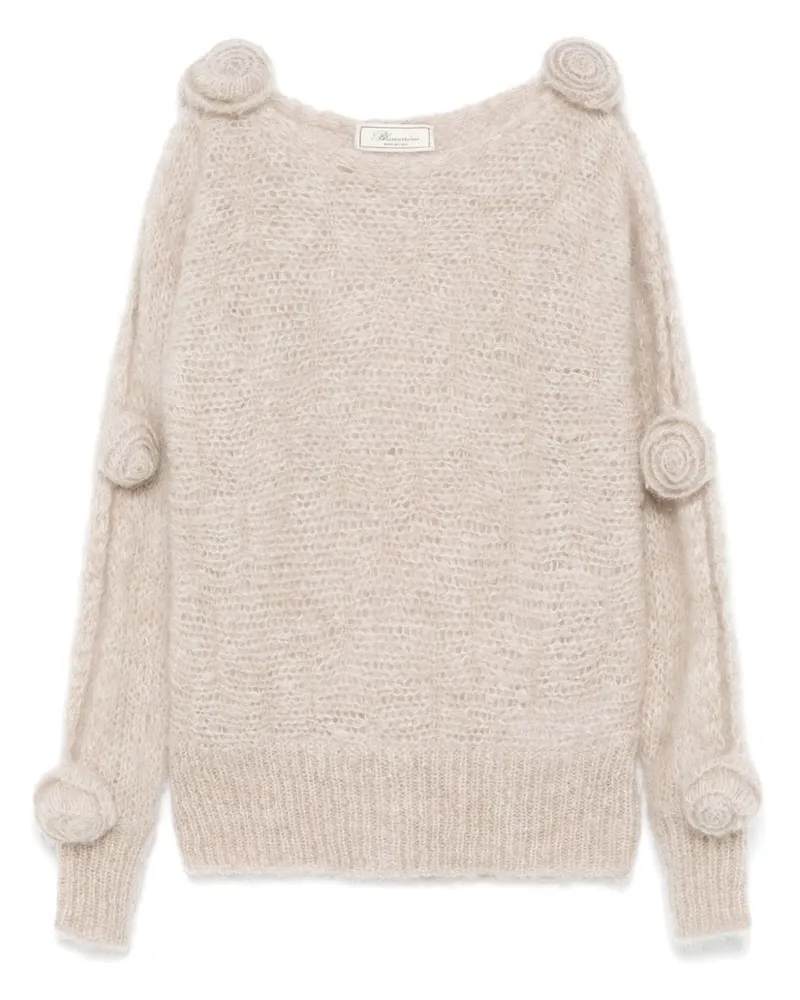 Blumarine Pullover mit Blumenapplikation - Nude Nude
