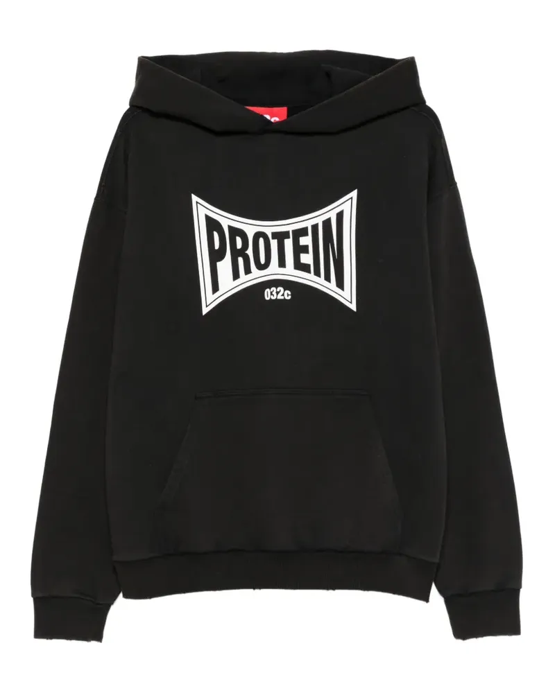 032c Protein Hoodie - Schwarz Schwarz