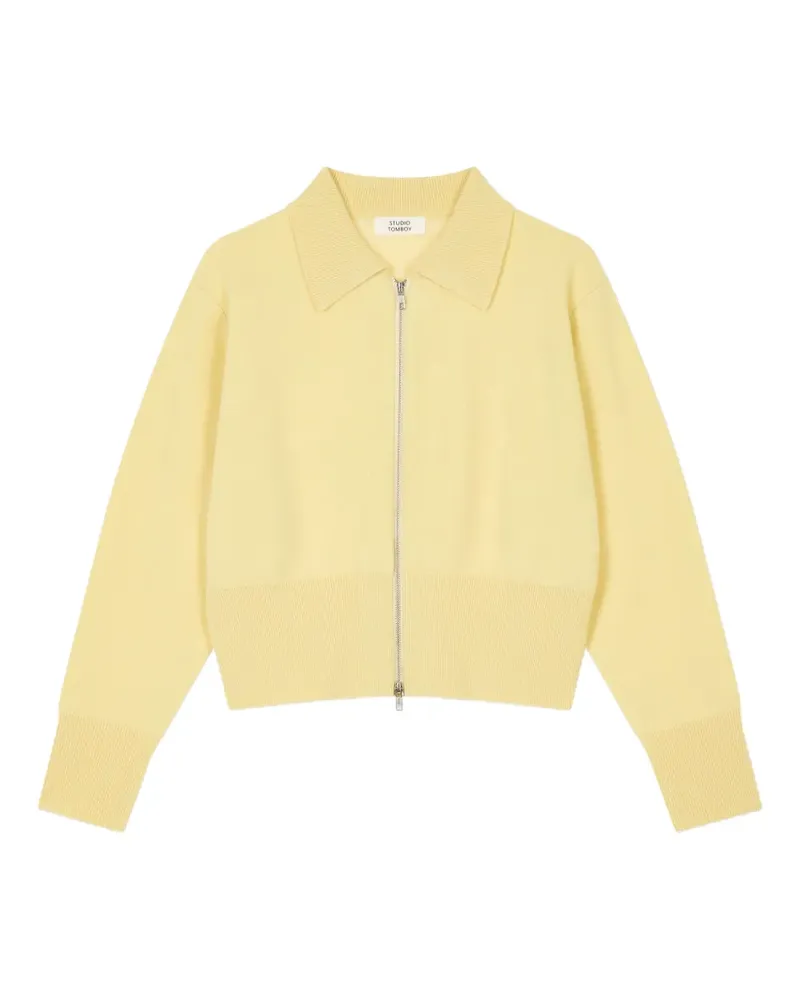 STUDIO TOMBOY zip-front polo-collar cardigan - Gelb Gelb