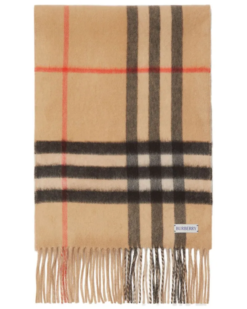 Burberry Karierter Kaschmirschal - Nude Nude