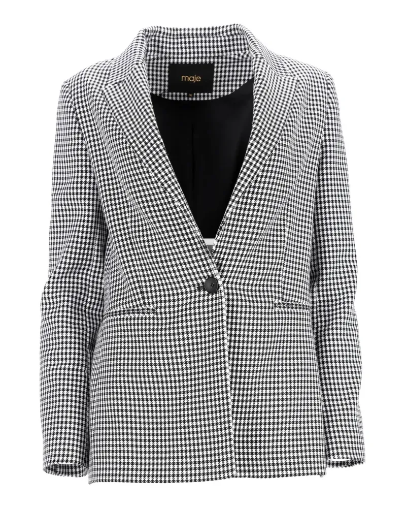 Maje Vadimy houndstooth shoulder-pads blazer - Weiß Weiß