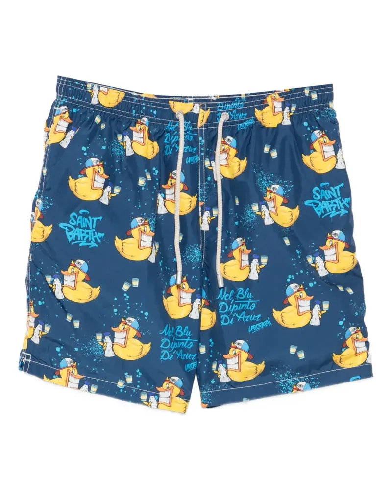 MC2 Saint Barth Lighting duck-print drawstring swim shorts - Blau Blau