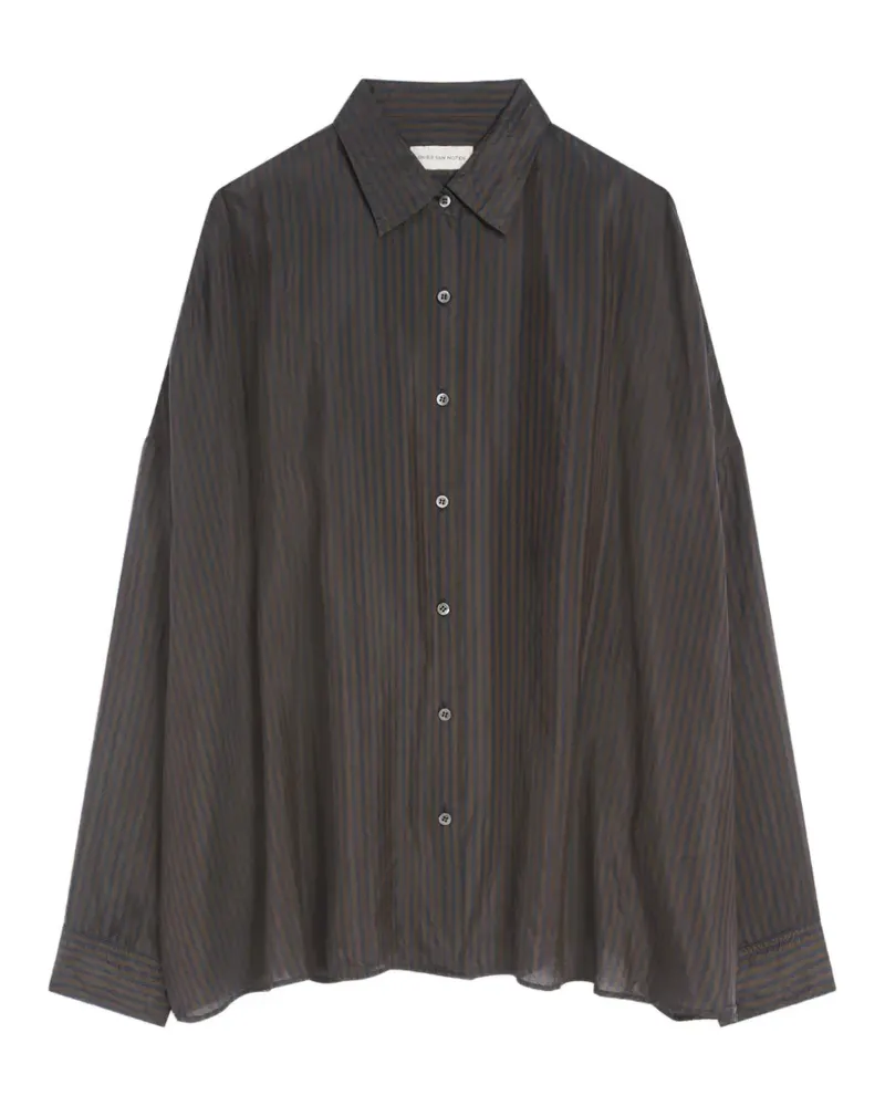 Dries van Noten Cupro Kokon-Hemd - Schwarz Schwarz