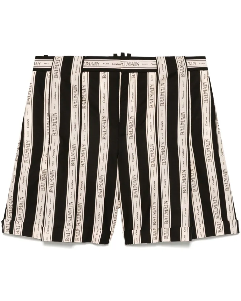 Balmain Gestreifte Shorts - Nude Nude