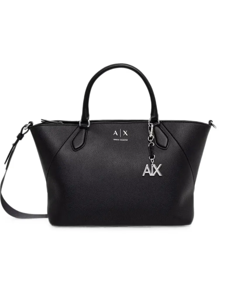 Armani Exchange Tote Bag mit Logo-Anhänger - Schwarz Schwarz