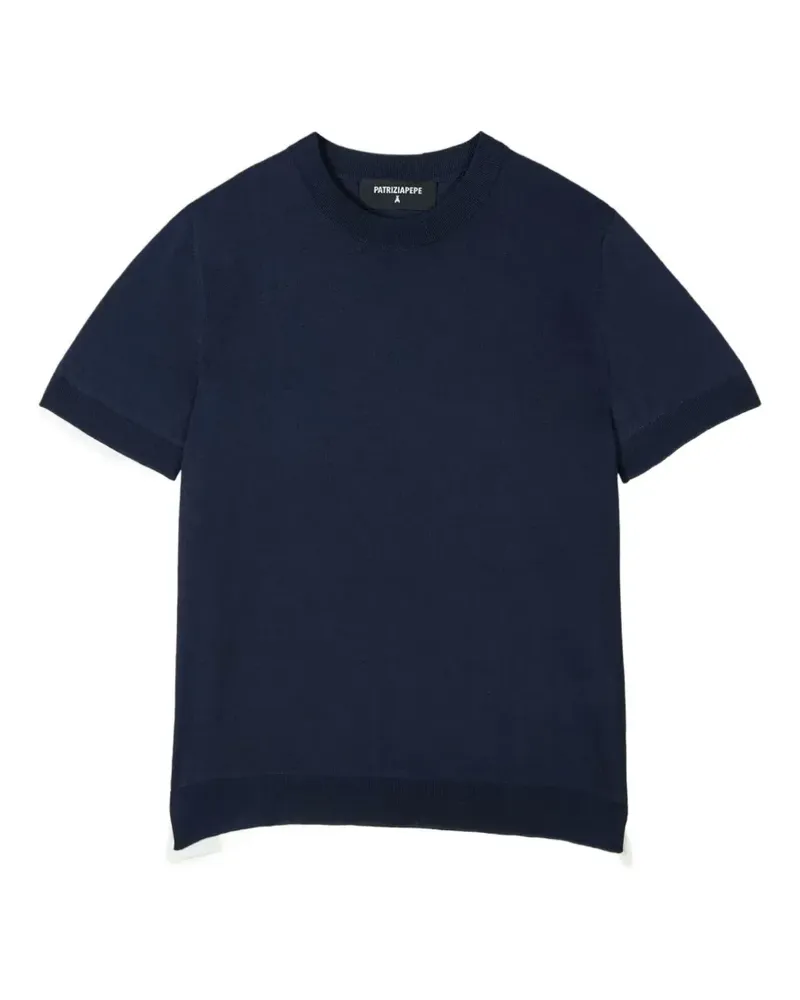 Patrizia Pepe contrast-trim T-shirt - Blau Blau