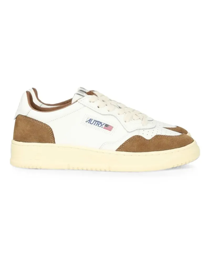AUTRY Medalist low sneakers in white leather and tobacco suede - Weiß Weiß