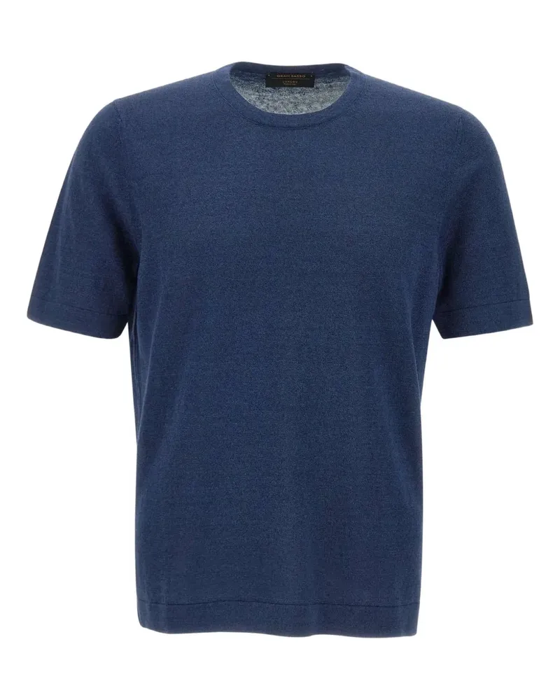 Gran Sasso Fein gestricktes T-Shirt - Blau Blau