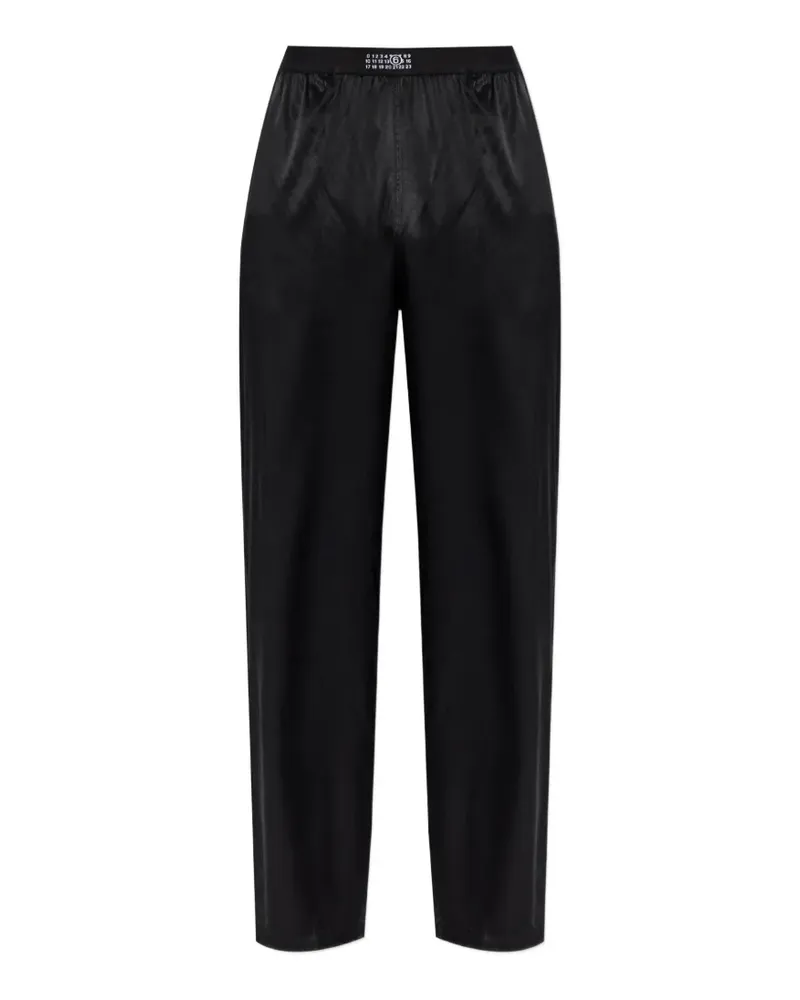 Maison Margiela logo-waistband pajama trousers - Schwarz Schwarz