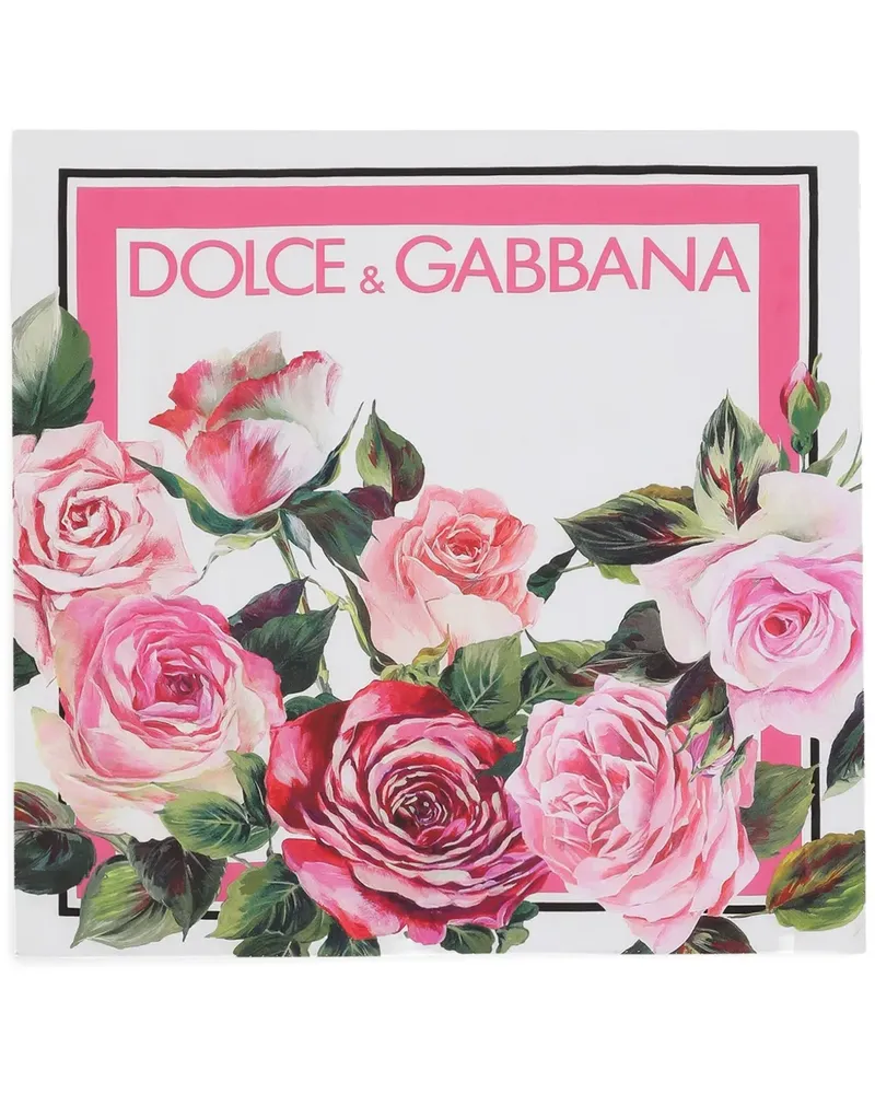 Dolce & Gabbana Schal mit Logo-Print - Weiß Weiß