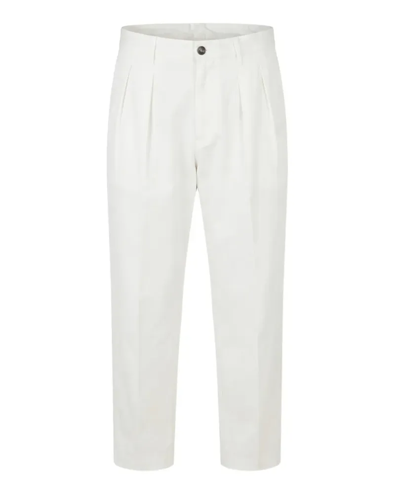 nine:inthe:morning pleated-detail cotton trousers - Weiß Weiß