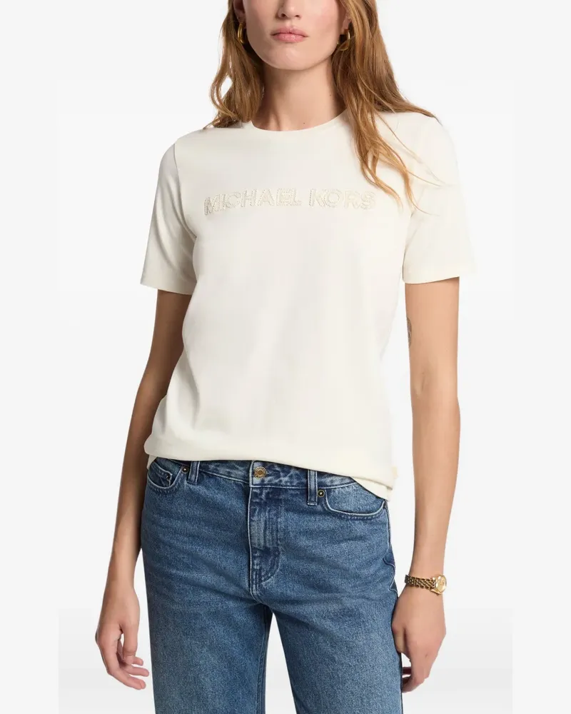 Michael Kors T-Shirt mit Logo-Verzierung - Weiß Weiß