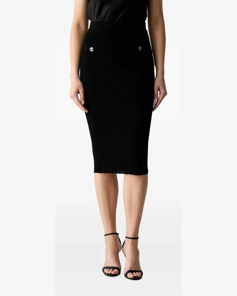 Guess knitted button-detail midi skirt - Schwarz Schwarz