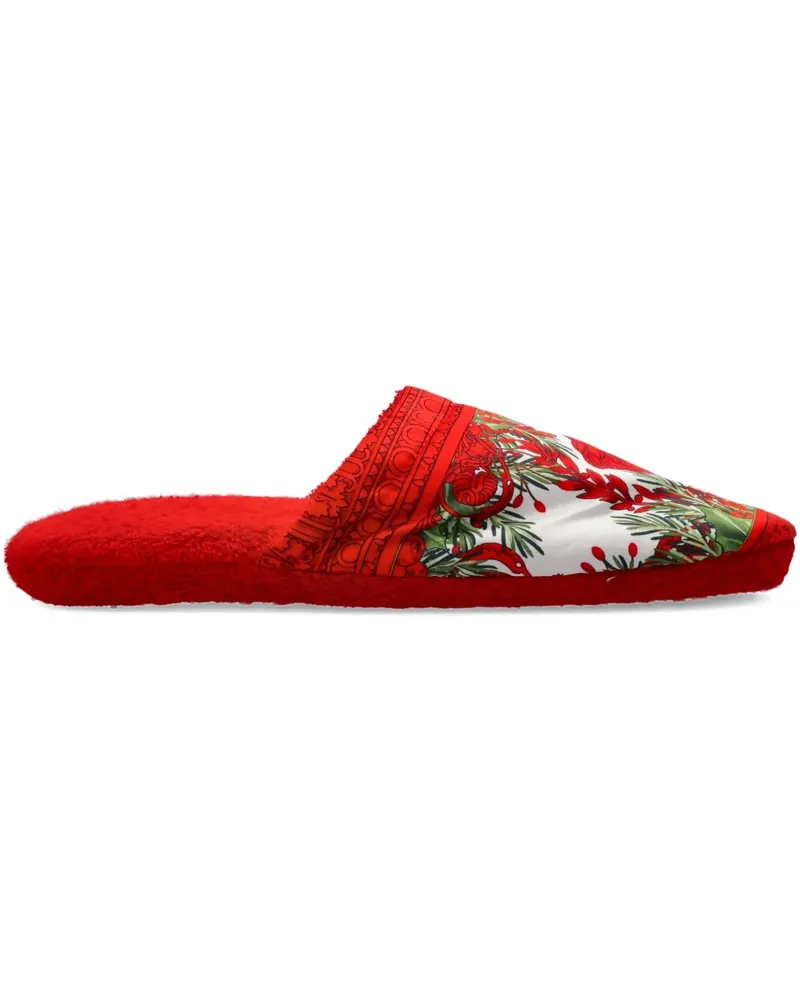 Versace Slipper mit Barock-Print - Rot Rot