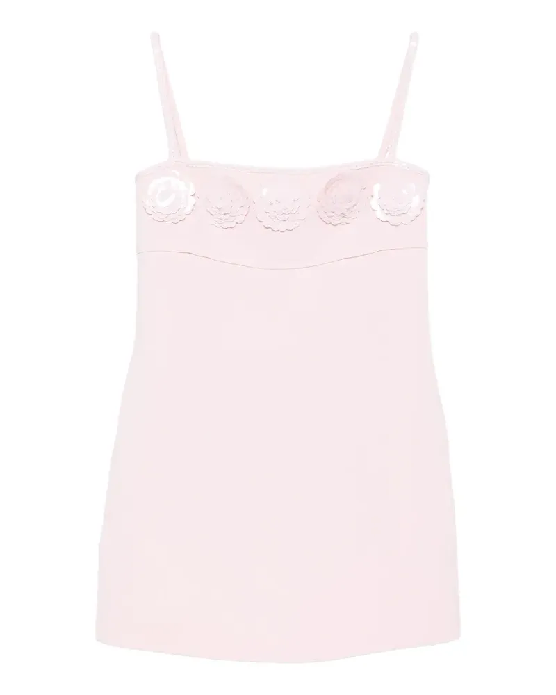 Self-Portrait floral-appliqué mini dress - Rosa Rosa