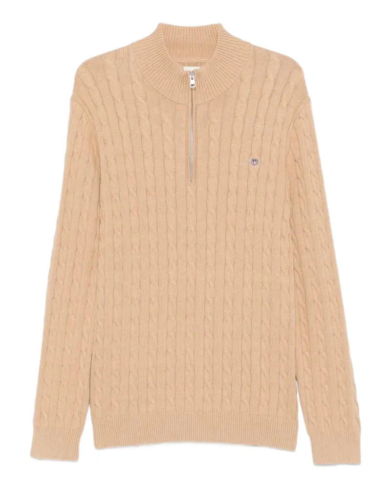 Gant Pullover mit Zopfmuster - Nude Nude