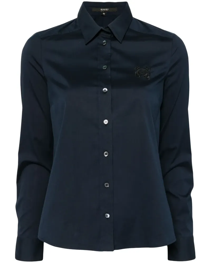 Gucci Hemd mit Logo-Stickerei - Blau Blau