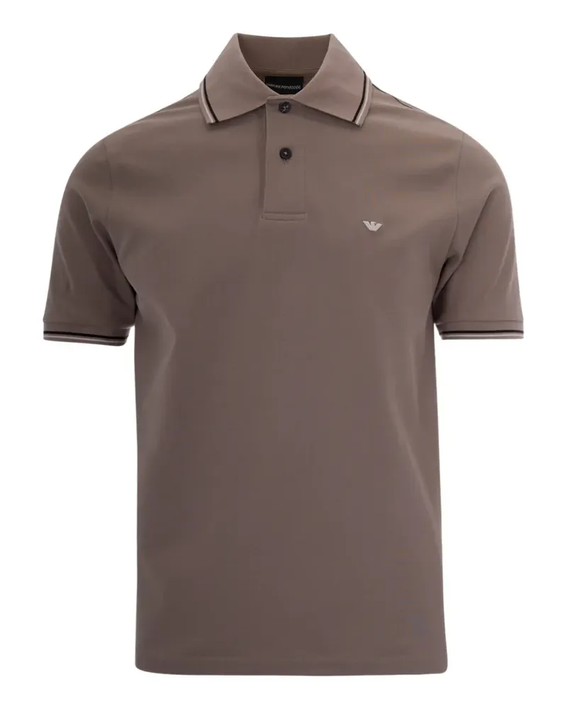 Emporio Armani Poloshirt mit Logo-Stickerei - Braun Braun