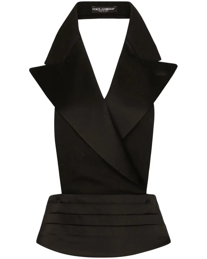 Dolce & Gabbana Weste mit fallendem Revers - Schwarz Schwarz