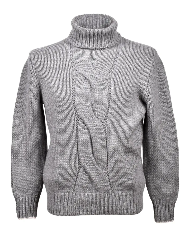 Brunello Cucinelli cable-knit turtleneck sweater - Grau Grau