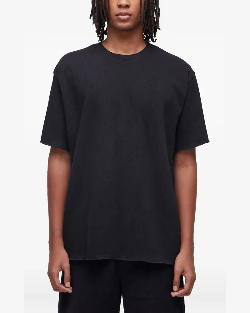 Osklen T-Shirt mit Knitteroptik - Schwarz Schwarz