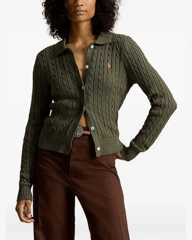 Ralph Lauren Cardigan mit Zopfmuster - Grün Grün